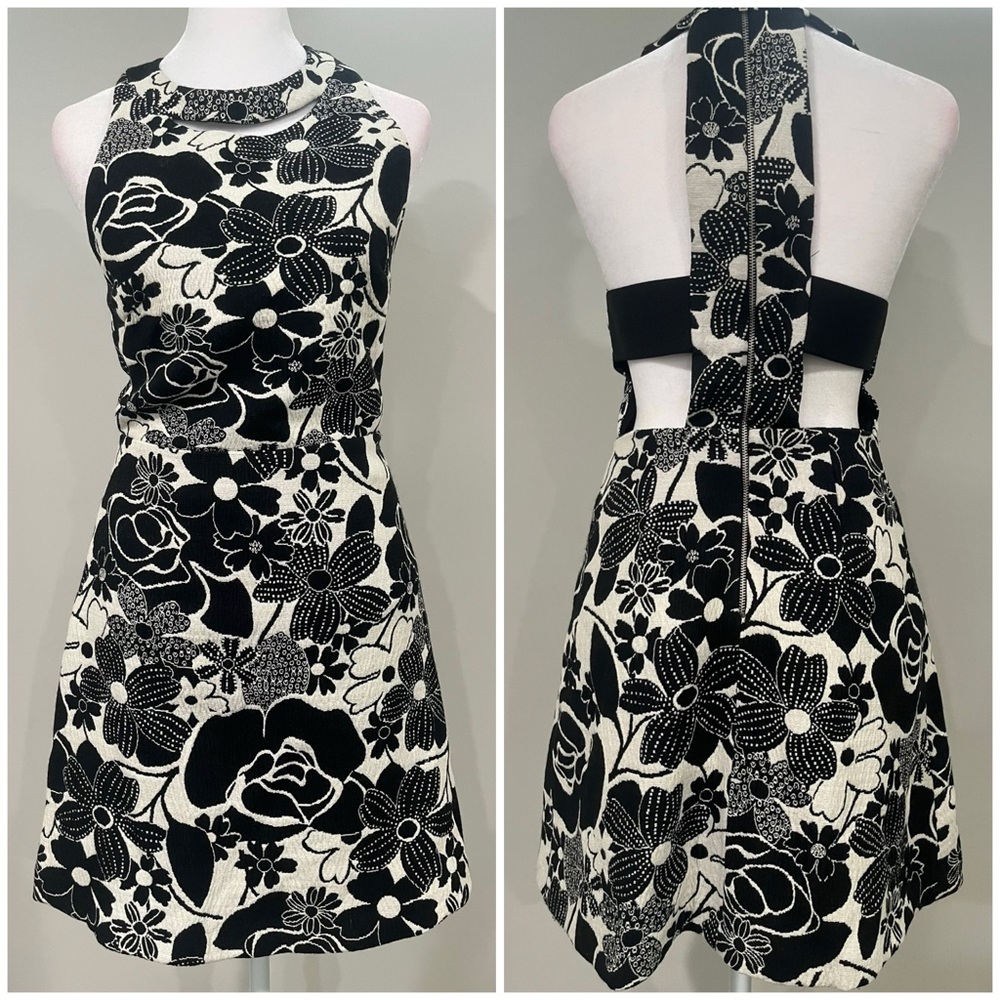 Zara Black and White Strappy Mini Dress - 1960’s Gogo Vibes